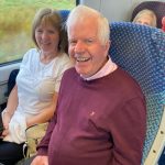 Service Users Enjoying The Chat Tea Train Event