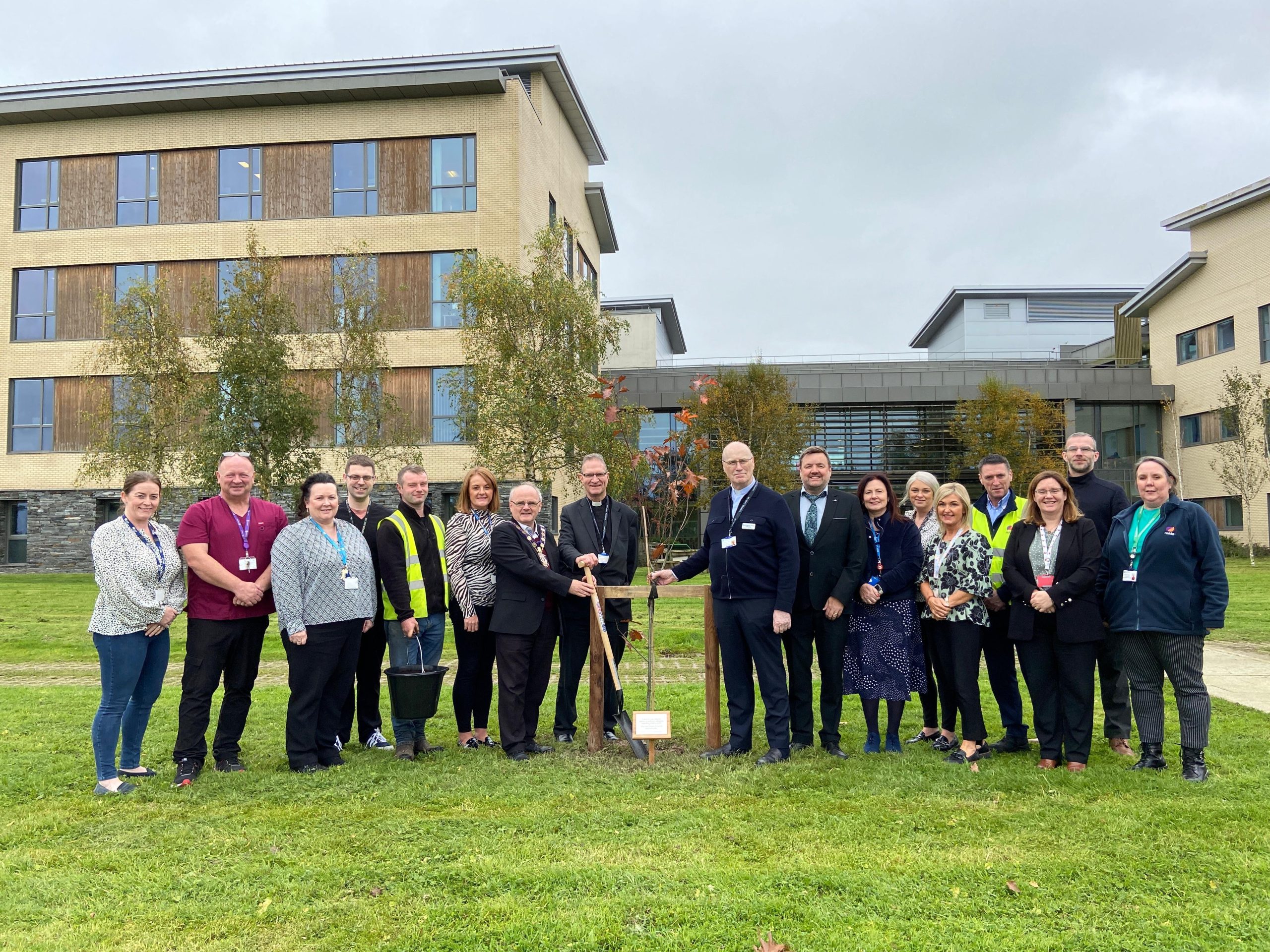 Stakeholders at the Tree Planting event at South West Acute Hospital
