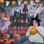 Ben with pumkin with Halloween Background