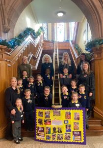 'Sinead Marlow and Karen McGlinchey, Speech and Language Therapists in WHSCT, pictured with staff and children from Ebrington Speech and Language Class, visited the Mayor in the Guildhall today to help raise awareness of Developmental Language Disorder (DLD).