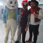 Service User And Staff At Glenside ATC With The Bunny At The Halloween Party