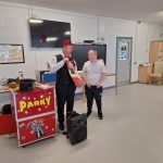 Service User At Glenside ATC With The Magician As Part Of Their Halloween Celebrations