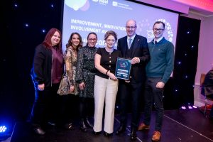 Aseptics & Cancer Services Pharmacy Team Altnagelvin Highly Commended Improvement & Involvement presented by Neil Guckian