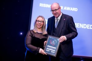 Bronagh Cooper Asst Manager Health Improvement Highly Commended Rising Star presented by Neil Guckian