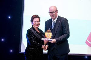 Helen Nutt CVAD Specialist Nurse Altnagelvin Lifetime Achievement Award presented by Neil Guckian