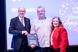 James McCallion Highly Commended in Spirit Award Derry presented by Neil Guckian and Geraldine McKay