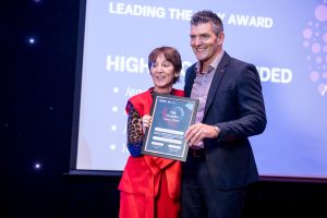 Josie Doran Fermangh Highly Commended in Leading the Way Award presented by Mark Gillespie