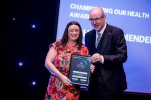 Kerry Cusack Family Support Worker SWAH Highly Commended Championing Our Health presented by Neil Guckian