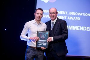 Nessan McQuaid Arthroplasty Practitioner Altnagelvin Highly Commend Improvement & Involvement presented by Neil Guckian