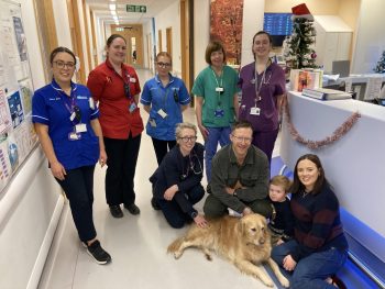 Polly The Hero Dog with Cardiology Staff