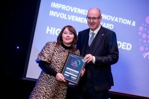 Roisin Breen Practice Based Pharmacist Community SS Highly Commended Improvement & Involvement presented by Neil Guckian