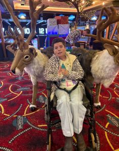 Service User Enjoying Their Trip To The Bowling Alley