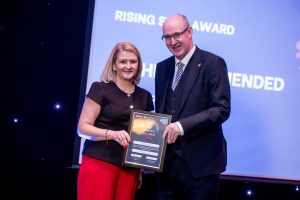 Sharlene Boyle Family Support Worker T&F Hospital Highly Commended Rising Star presented by Neil Guckian