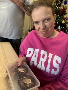 Strathroy Day Centre Service User with their Christmas Bakes