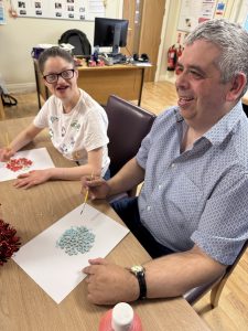 Strathroy Day Centre Service Users Making Christmas Crafts