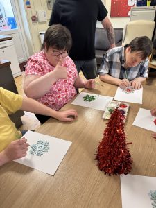 Strathroy Day Centre Service Users Making Christmas Crafts