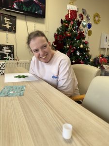 Strathroy Day Centre Service User with their Christmas Crafts