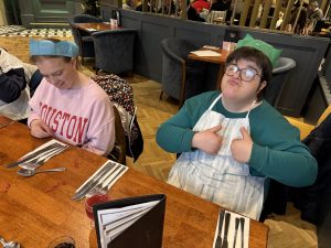 Strathroy Day Centre Service User enjoying their Christmas Dinner