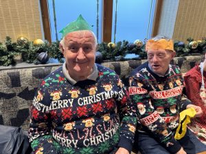 Strathroy Day Centre Service User enjoying their Christmas Dinner