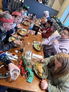 Strathroy Day Centre Service User enjoying their Christmas Dinner