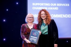 Tara Moran Team Admin Addictions Service SWAH Highly Commended Supporting Our Services Champion presented by Neil Guckian