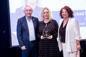 The Darren Strawbridge MH & Wellbeing Award Mairead Donnelly SW AMH&D Old Bridge House presented by Tom Cassidy and Karen O'Brien