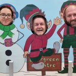 Leah , Ryan, Alex with the Elf Frame