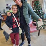 Service User with Yoga Facilitator Anite