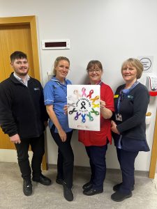 Darryl Gillespie, Higher Clerical Officer, Kirstie Edwards, Staff Nurse, Michelle Duffy, Sperrin OPD Manager, Una O’Hara, Nursing Support Officer.