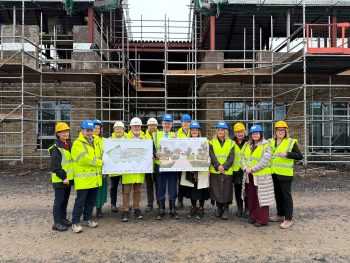 Health Minister Mike Nesbitt visit the site of the new Lisnaskea Health and Care Centre