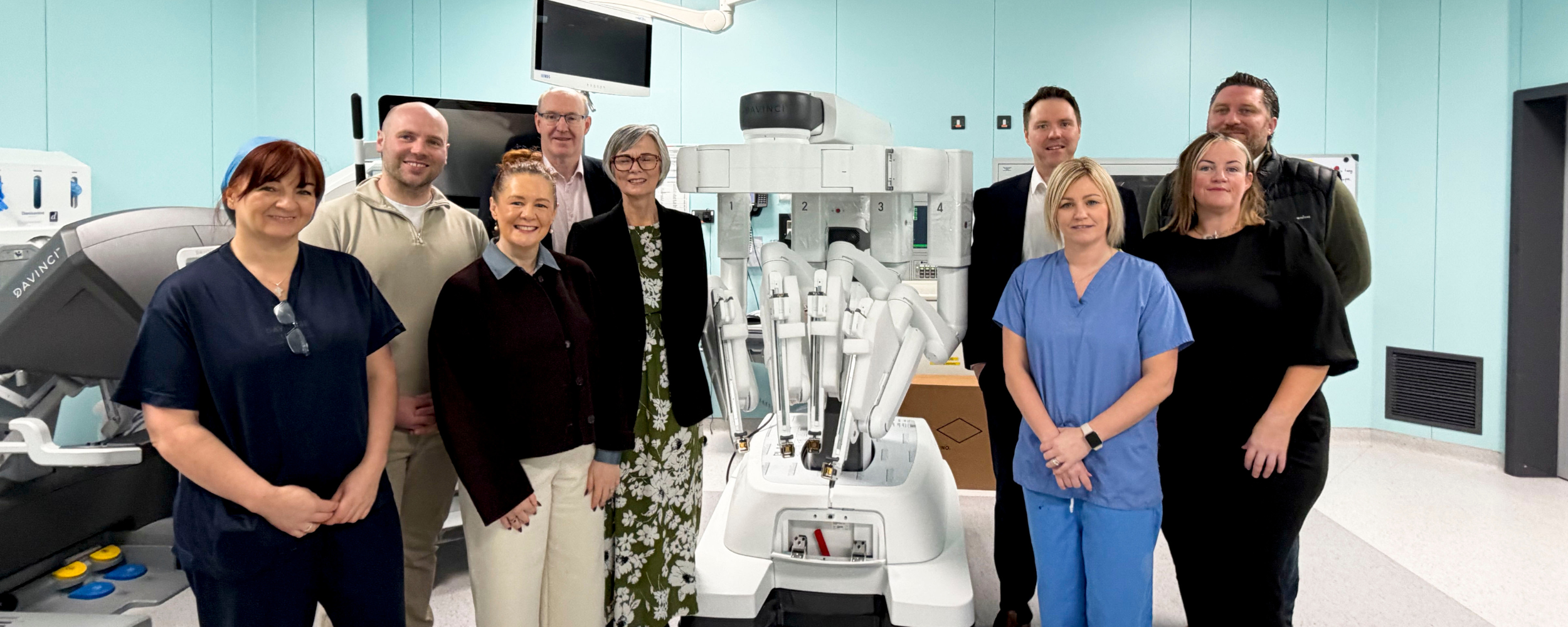 Members of Western Trust Corporate Management and Theatres Staff with new surgical robot