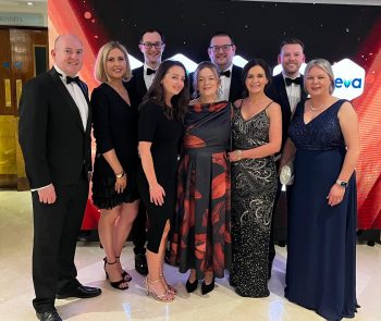 Pharmacy technical and clinical team: Daryl Connolly (HPMM); Rachel Ward (Clinical Education Team); John Stewart (Oncology Pharmacist); Amanda Sheerin (Oncology Technician); Lorna Cairns (consultant oncology pharmacist); Sam Stevenson (Lead Pharmacist Aseptics); Claire McNamee (pharmacy tech aseptics); Adam Tait (Oncology Pharmacist), and Jaquie Hanley (Antimicrobial Consultant Pharmacist) at NI Healthcare Awards