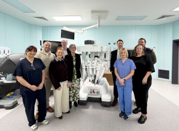 Western Trust Corporate Management Team and Surgical Team with new State-of-the-art Surgical Robot at Altnagelvin Hospital