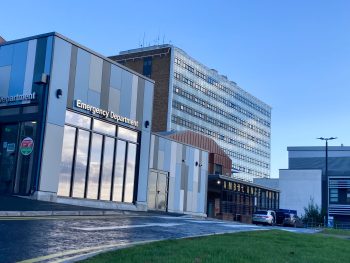Front exterior facade of Altnagelvin Hospital Emergency Department
