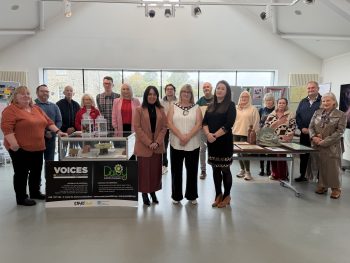 Large group of people at Unheard Voices, Enniskillen Castle